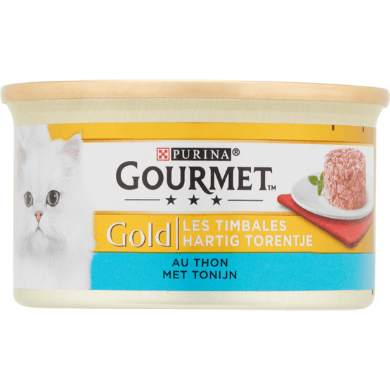 Foto van Gourmet Gold hartig torentje tonijn op witte achtergrond