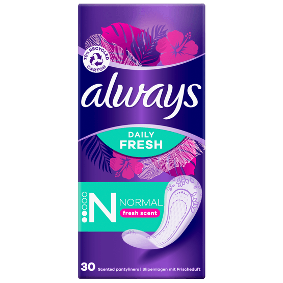 Foto van Always Inlegkruisjes freshness normal op witte achtergrond