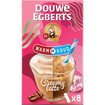 Douwe Egberts Oploskoffie creamy latte 8 stuks