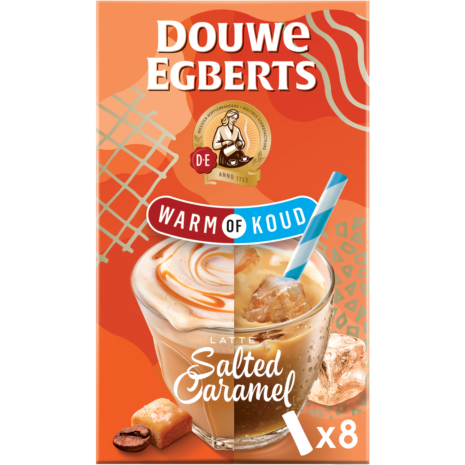 Douwe Egberts Oploskoffie Warm Of Koud Latte Salted Caramel Stuks