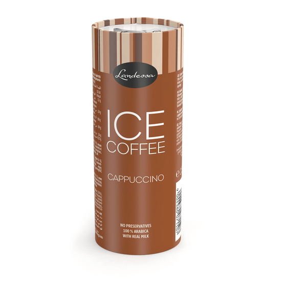 Foto van Landessa Ice coffee cappuccino op witte achtergrond