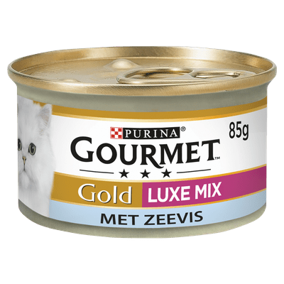 Gourmet Gold luxe mix met zeevis in spinaziesaus