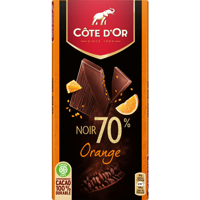 Côte d'Or Chocoladereep noir 70% intens orange
