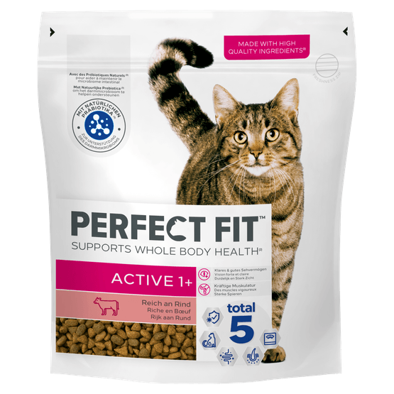 Foto van Perfect Fit Kattenvoer droog adult rund op witte achtergrond