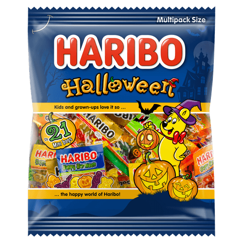 Foto van Haribo Halloween op witte achtergrond