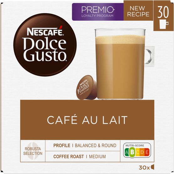 Foto van Nescafé Dolce gusto café au lait op witte achtergrond