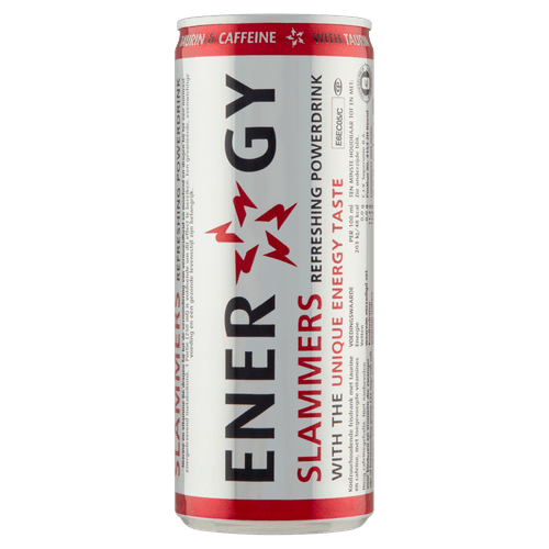 Foto van Slammers Energy drink op witte achtergrond