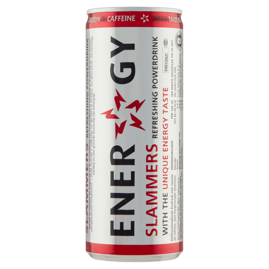 Foto van Slammers Energy drink op witte achtergrond