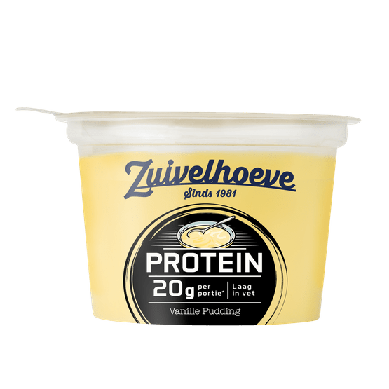 Foto van Zuivelhoeve High protein pudding vanille op witte achtergrond