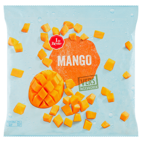 Foto van 1 de Beste Mango stukjes op witte achtergrond