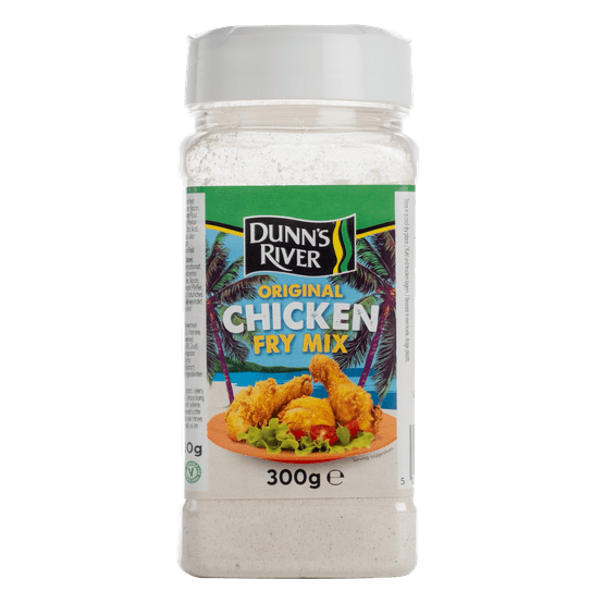 Foto van Dunn`s River Chicken fry mix op witte achtergrond