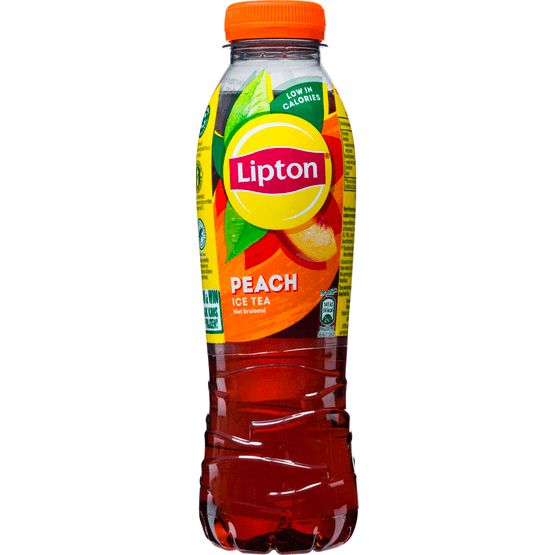 Foto van Lipton Ice tea peach op witte achtergrond