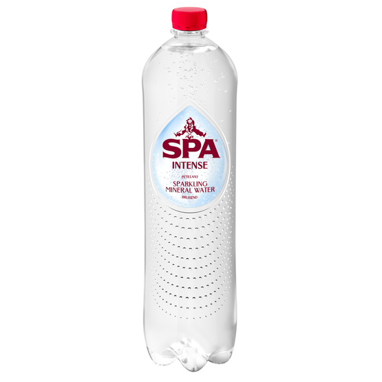 Foto van Spa Mineraalwater intense op witte achtergrond
