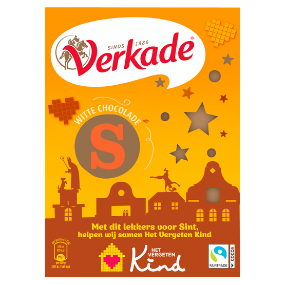 Foto van Verkade Chocoladeletter wit op witte achtergrond