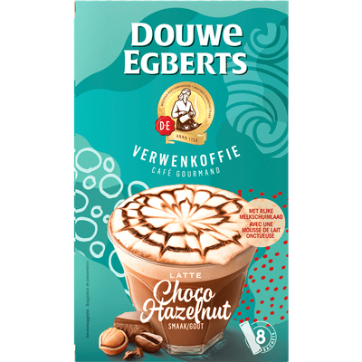 Douwe Egberts Oploskoffie latte choco hazelnut 8 stuks