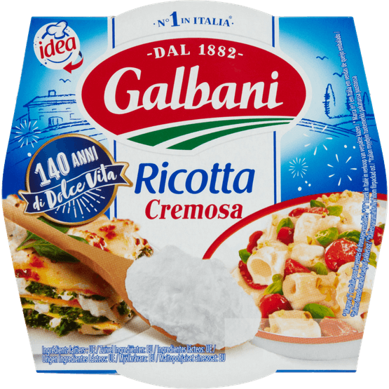 Foto van Galbani Ricotta op witte achtergrond