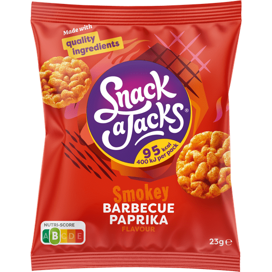 Foto van Snack a Jacks Crispy bbq paprika op witte achtergrond