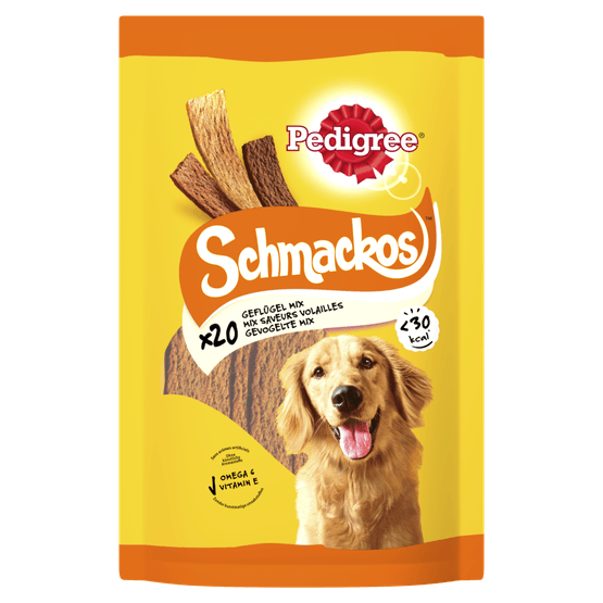 Foto van Pedigree Hondensnacks schmackos 20 st. op witte achtergrond