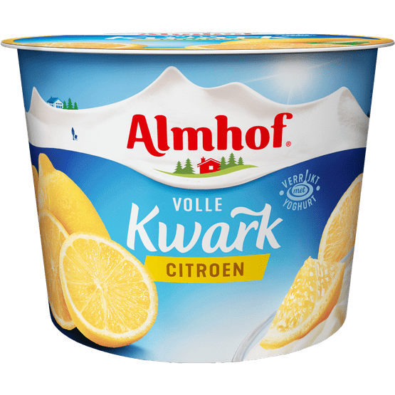 Foto van Almhof Volle kwark citroen op witte achtergrond
