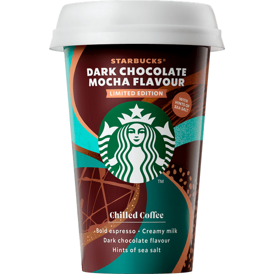 Foto van Starbucks Chilled classics dark chocolate mocha op witte achtergrond