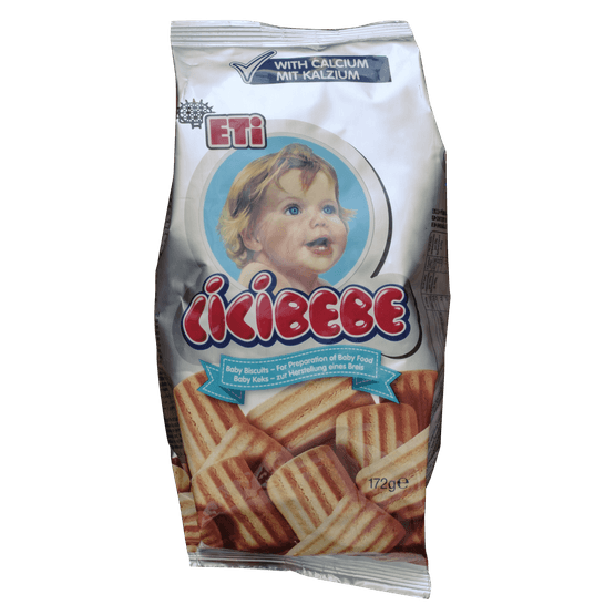 Foto van ETI Baby biscuits cicibebe op witte achtergrond