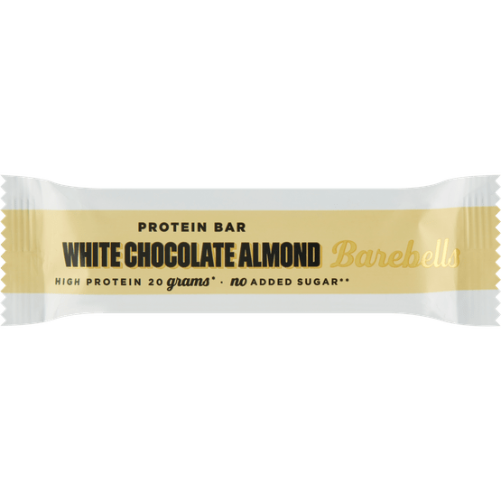 Foto van White chocolate almond op witte achtergrond