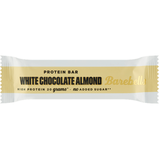 Foto van White chocolate almond op witte achtergrond