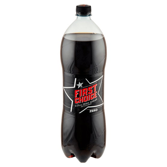 Foto van First Choice Cola zero sugar op witte achtergrond