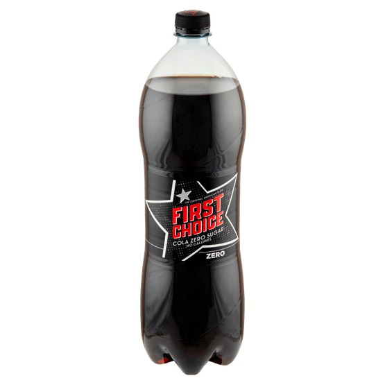 Foto van First Choice Cola zero sugar op witte achtergrond