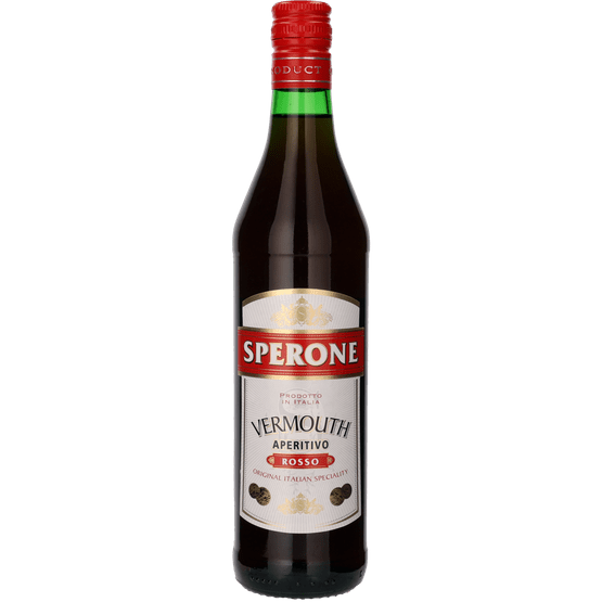 Foto van Sperone Vermouth rosso op witte achtergrond