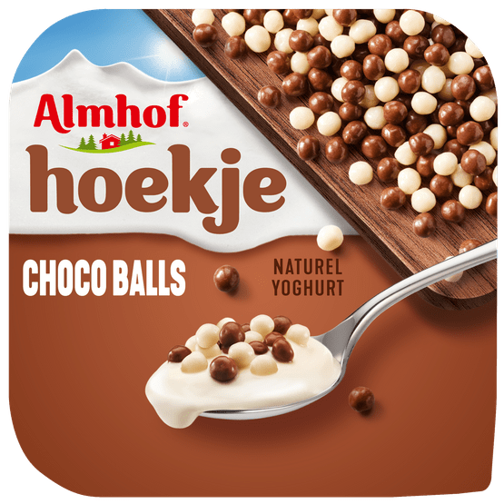 Foto van Almhof Hoekje choco balls op witte achtergrond