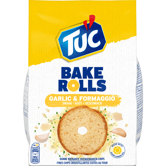 Foto van Lu Tuc bakerolls garlic-formaggio op witte achtergrond