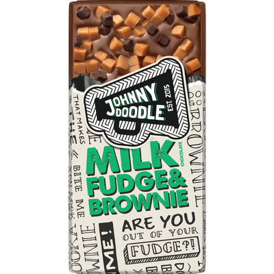 Johnny Doodle Chocoladereep milk fudge & brownie