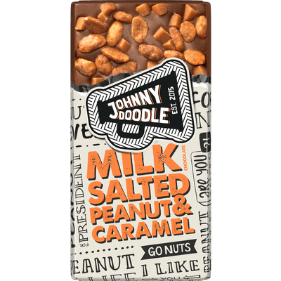 Johnny Doodle Chocoladereep milk salted peanut & caramel