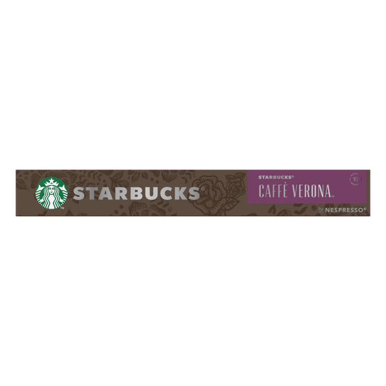 Foto van Starbucks Koffiecups cafe verona dark roast op witte achtergrond