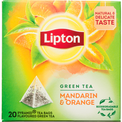 Lipton Groene thee mandarin orange kops 20 zakjes