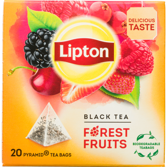 Foto van Lipton Vruchtenthee forest fruit kop 20 zakjes op witte achtergrond