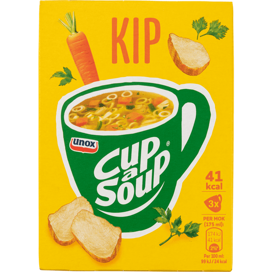 Foto van Unox Cup-a-soup kip 3 stuks op witte achtergrond