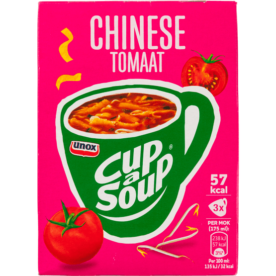 Foto van Unox Cup-a-soup chinese tomaat 3 stuks op witte achtergrond