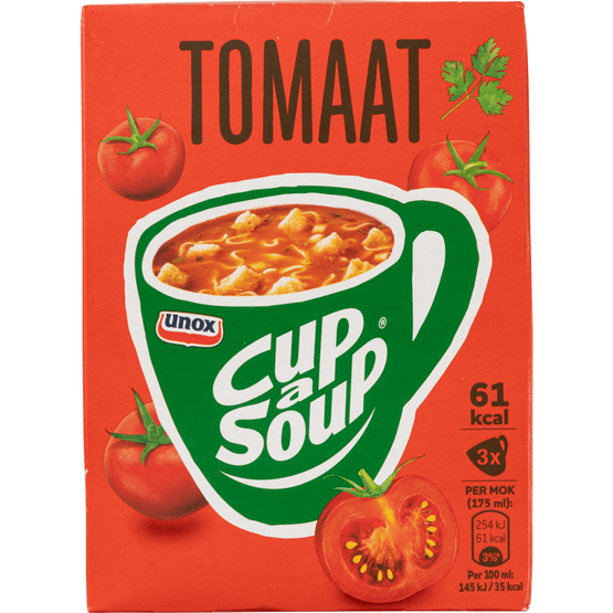 Foto van Unox Cup-a-soup tomaat 3 stuks op witte achtergrond