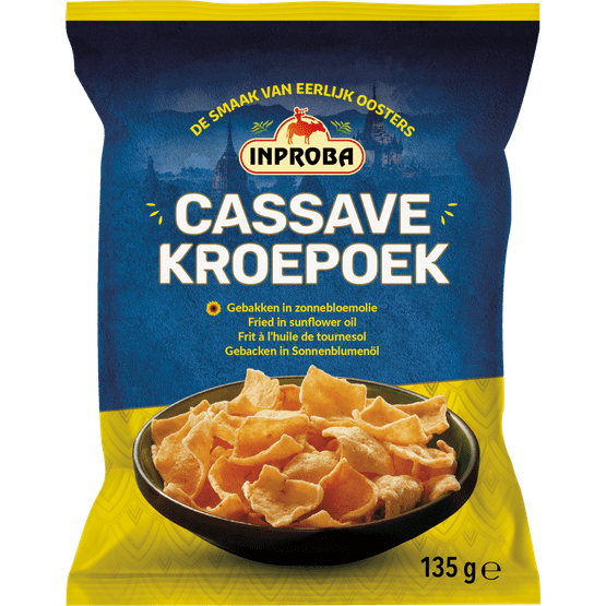 Foto van Inproba Kroepoek cassave op witte achtergrond