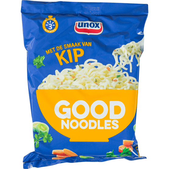 Foto van Unox Good noodles kip op witte achtergrond