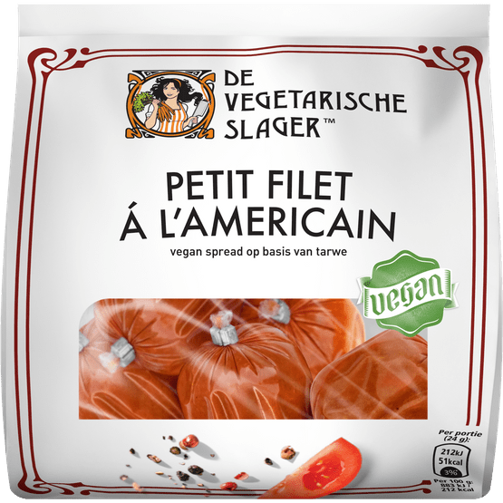 Foto van De Vegetarische Slager Petit filet americain 5 st. op witte achtergrond