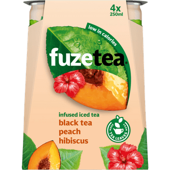 Fuze tea Ice tea perzik hibiscus 4x25 cl