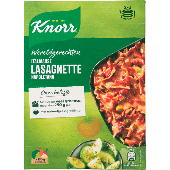 Foto van Knorr Wereldgerecht lasagne napoletana op witte achtergrond