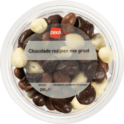 DekaVers Chocolade rozijnen melk-puur-wit