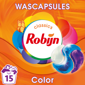 Robijn Vloeibaar wasmiddel 3 in 1 caps. color