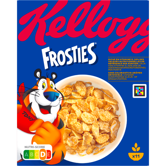 Foto van Kelloggs Maisvlokken frosties op witte achtergrond