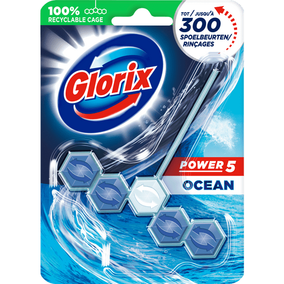Foto van Glorix Toiletblok power ocean 5-ball op witte achtergrond