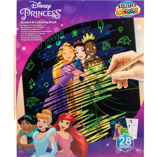 Princess scratch art and colouring book
